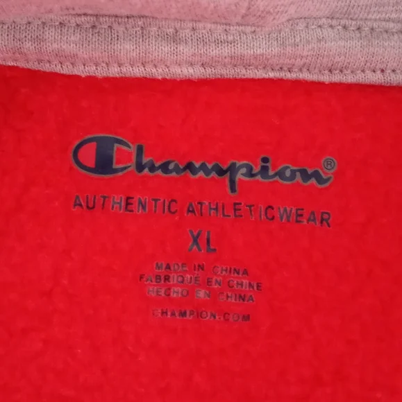 Champion Unisex Long Sleeve Hoodie . Size ( XL ) Red. - Picture 3 of 13